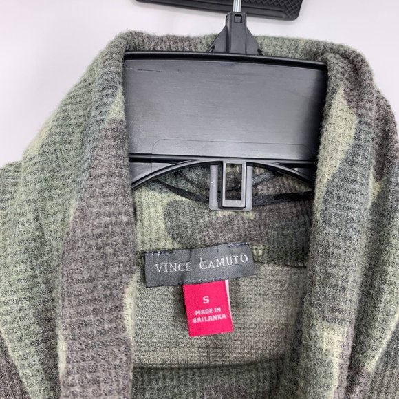 Vince Camuto Top Camo Green Long Sleeve Turtleneck Waffle Knit - Picture 2 of 9